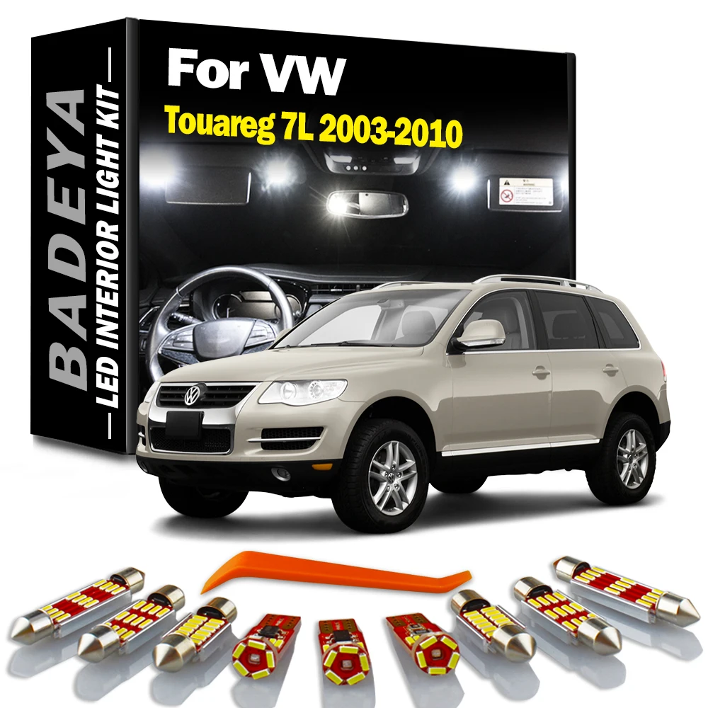 BADEYA 18Pcs Canbus LED Interior Dome Map Light Lamp Kit For VW Volkswagen Touareg 7L 2003 2004 2005 2006 2007 2008 2009 2010