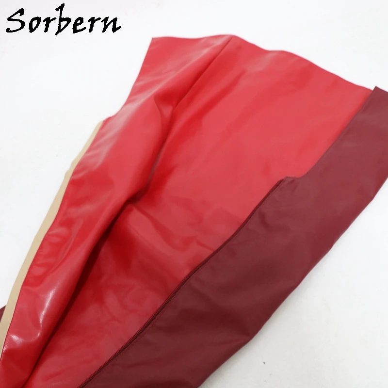 Sorbern 80Cm Crotch /100Cm Out Shaft Length Boots Women High Heel Wine Red Black Matte Shoes Round Toe Custom Crossdresser Boot