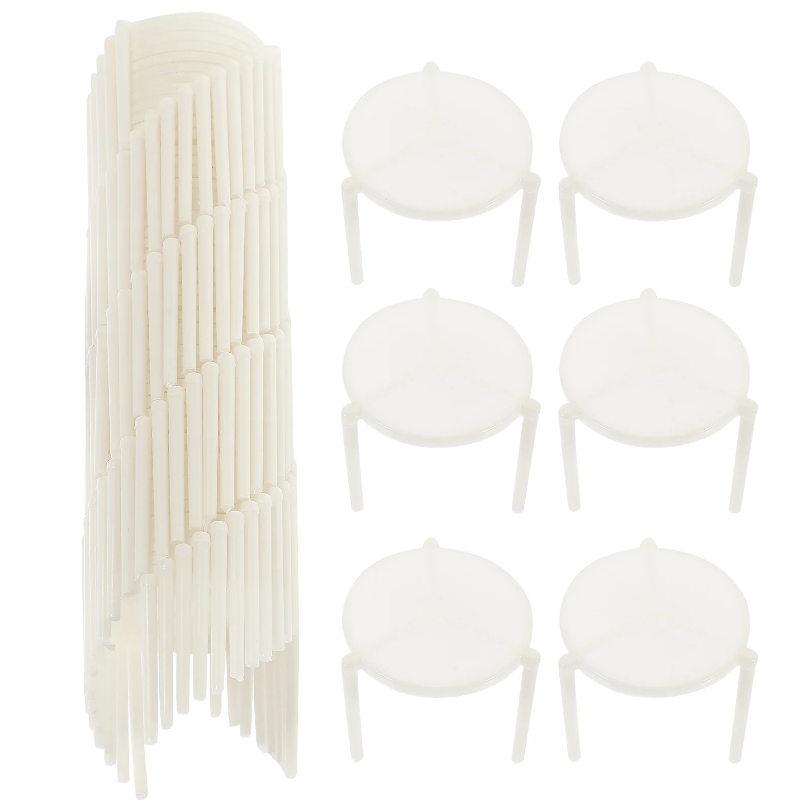 

100pcs Pizza Tripod Sturdy Plastic Reusable Anti-Collapse Rack For Takeaway Boxes Pizza Serving Stand Fixing Frame For