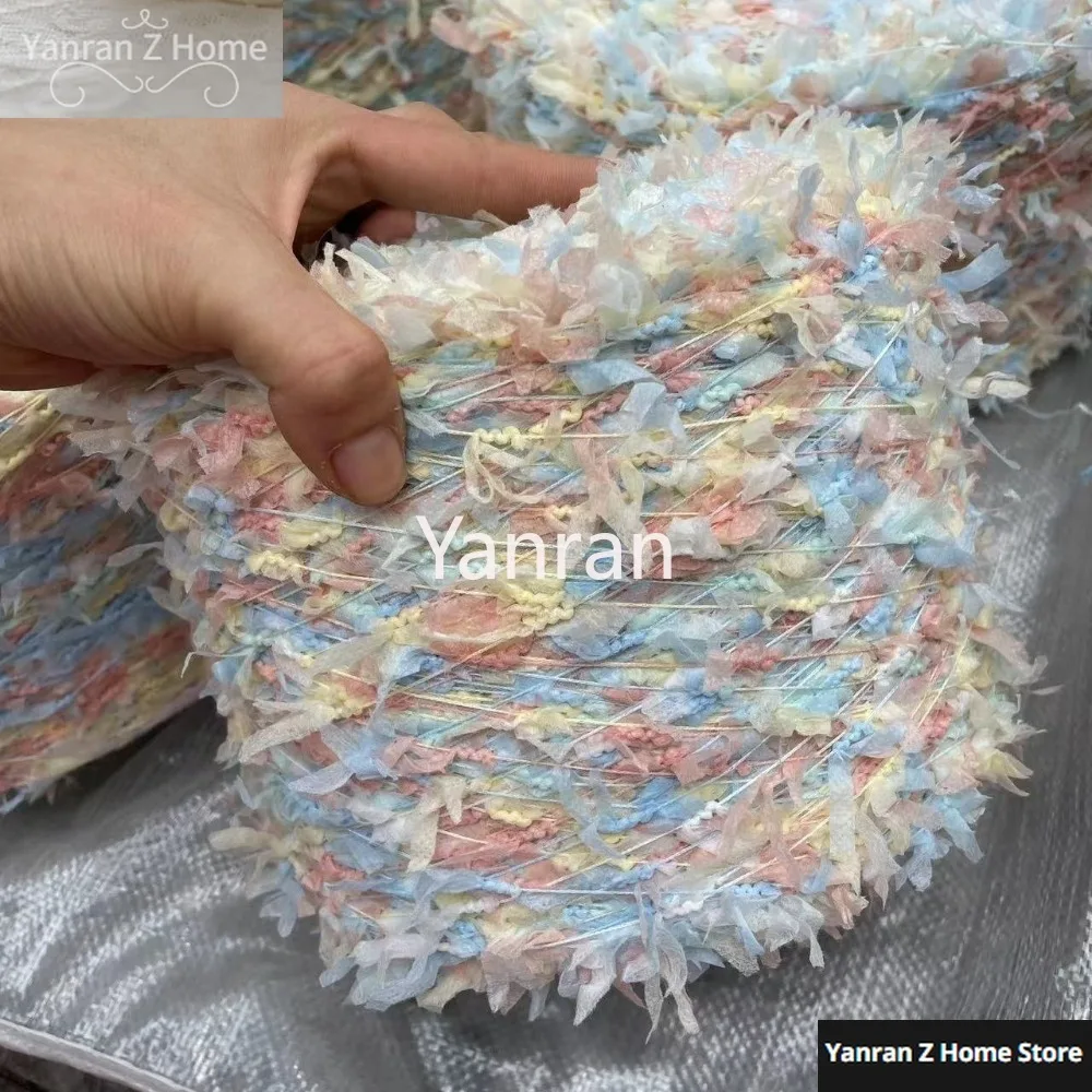 500g New Section Dyed Butterfly Yarn Three Piece Paper Flower Yarn Butterfly Large Paper DIY Hand Mixed Thread Wiring Hat Bag