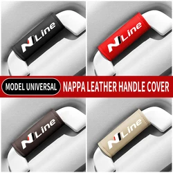 1PC Leather Car Roof Armrest Pull Gloves Door Handle Protection Cover For Hyundai N N2 NLINE NLINE2 i20 i30 i40 Car Accessories