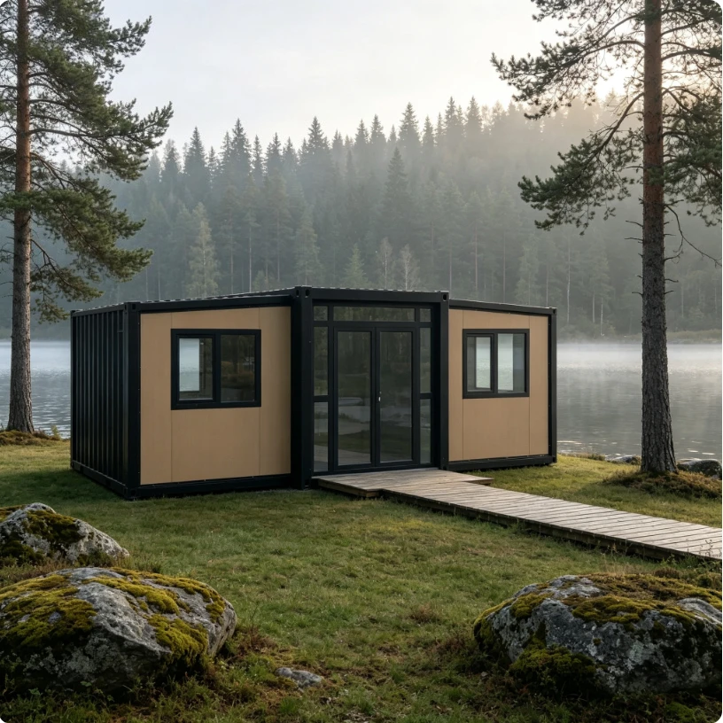 4 Bedroom Modern Light Steel Frame Prefabricated Modular Home 20ft Luxury Double-wing Folding Expandable Container House