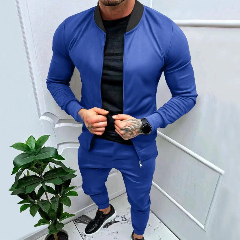 

Men's Fitness Sportswear Outdoor Casual Zipper Set Long Sleeve Long Pants Autumn Season Other Fabric Men's Clothing Ensemble