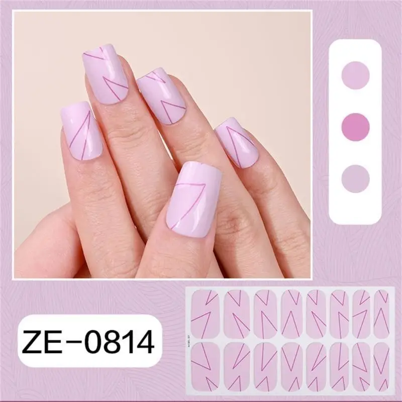 

G99E Flowers Gels Strips Nails Polish Stickers Glittering Gels Wraps