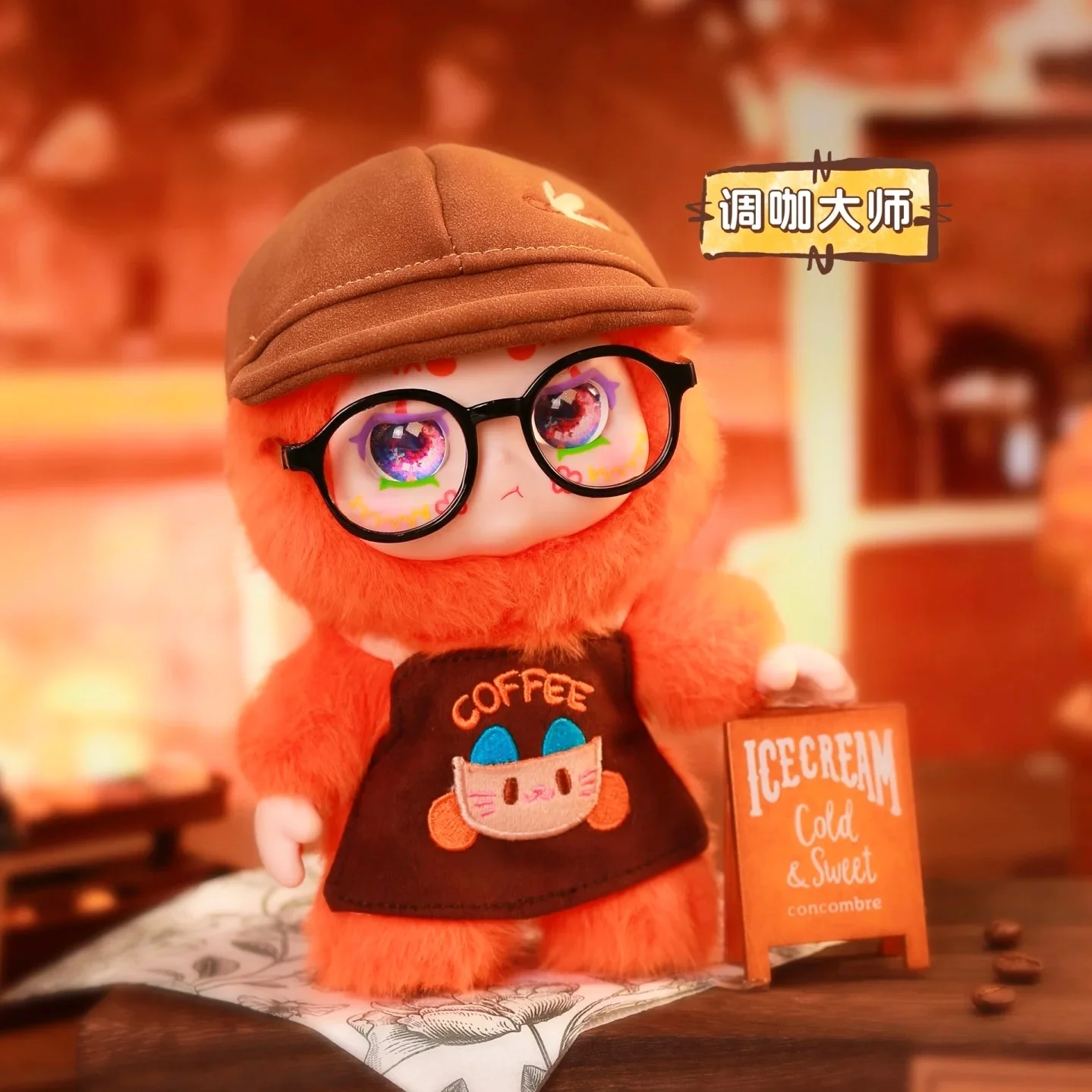 Em estoque quente genuíno kimmon-Les'Cafe-Series caixa cega brinquedos na moda bonito saco de pelúcia de vinil pingente boneca coleção brinquedos presentes