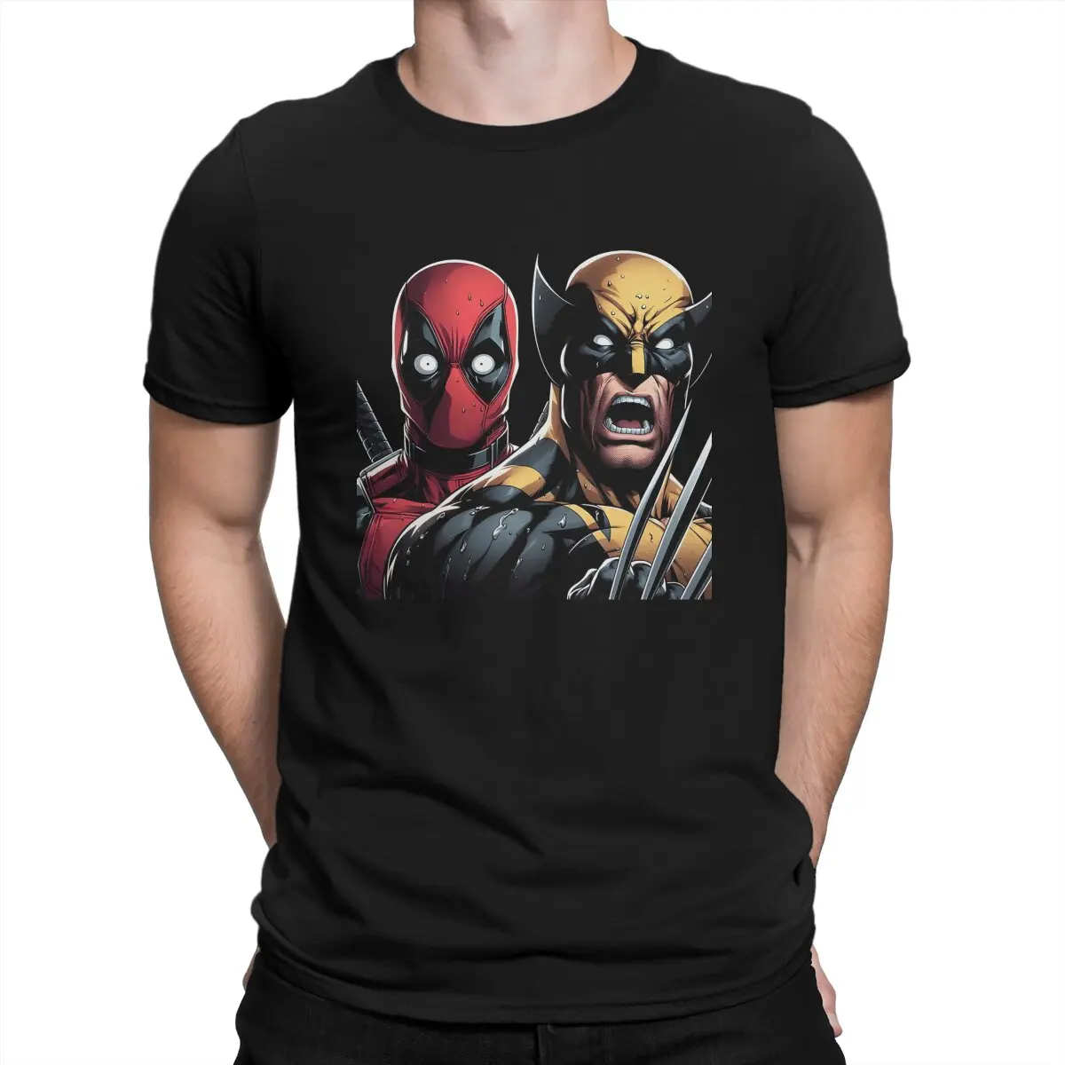 2024 MARVEL Latest Movie T-Shirt for Men Crewneck Pure Cotton T Shirt Deadpool & Wolverine Short Sleeve Tee Shirt Summer Clothes