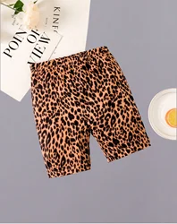 Fashionable leopard pattern children's shorts - Comfortable elastic waist design