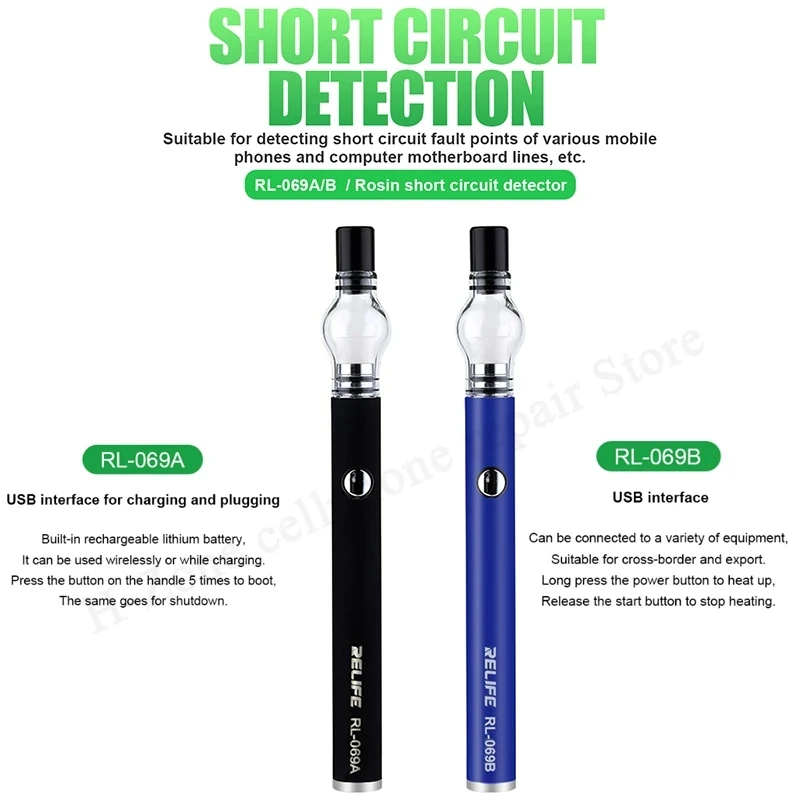 

Распылитель канифоли Relife, ручка, печатная плата, детектор короткого замыкания, без чистки, сварка, платный инструмент для ремонта экрана мобильного телефона RL-069 A/B