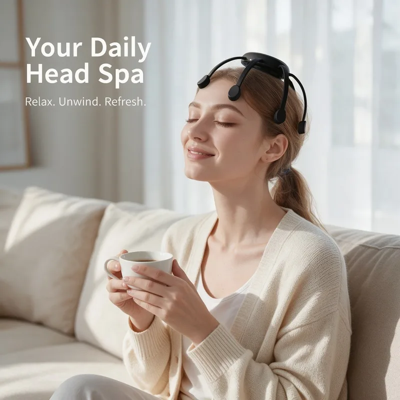 8-Finger Head Massager with 5 Modes USB Charging for Home And Travel Stress Relief Perfect Gift for Long Working Hours Festive O