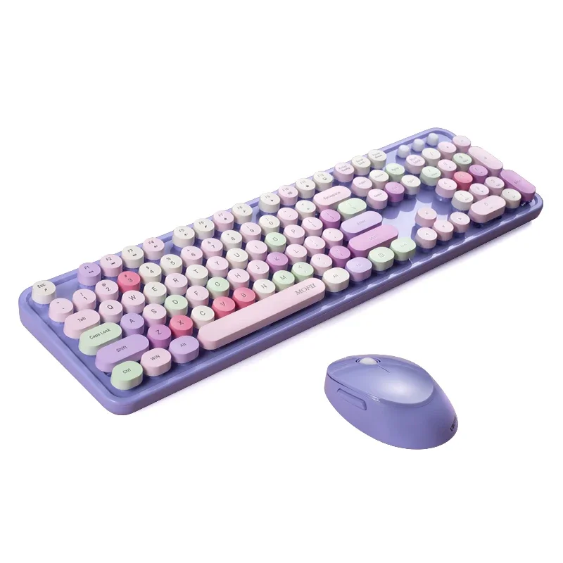 2.4G Wireless Silent Gaming Keyboard And Mouse Round keycap Keyboard Gaming Mouse For Macbook PC Gamer Computer Laptop Keyboard