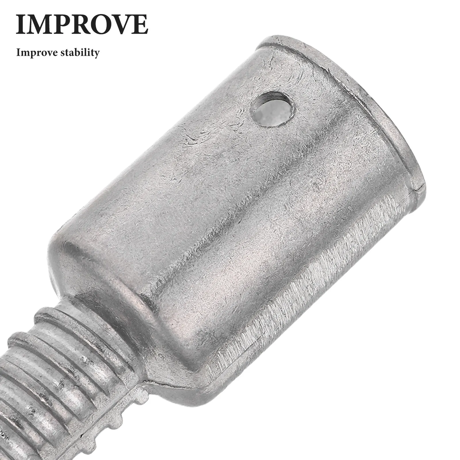 2Pcs Thread Metal Handle Adapter Heavy-Duty Telescopic Pole Fitting Extension Rod Repair Universal Pole Tip view 2
