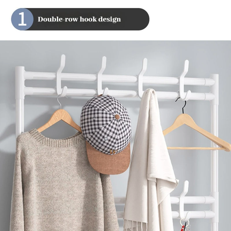 Simple Coat Rack with Shoe Storage Shelf Hallway Shelf for Storage Shoes Clothes Coat Hat Bag Umbrella Household Products