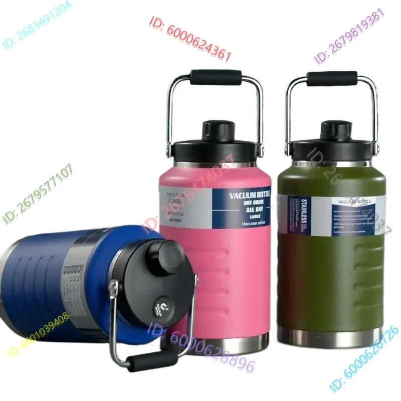 Jarra de agua de una galón, botella de agua de gran capacidad de 128 oz, jarra termo de agua de acero inoxidable con tapa para viajes, senderismo y campamento