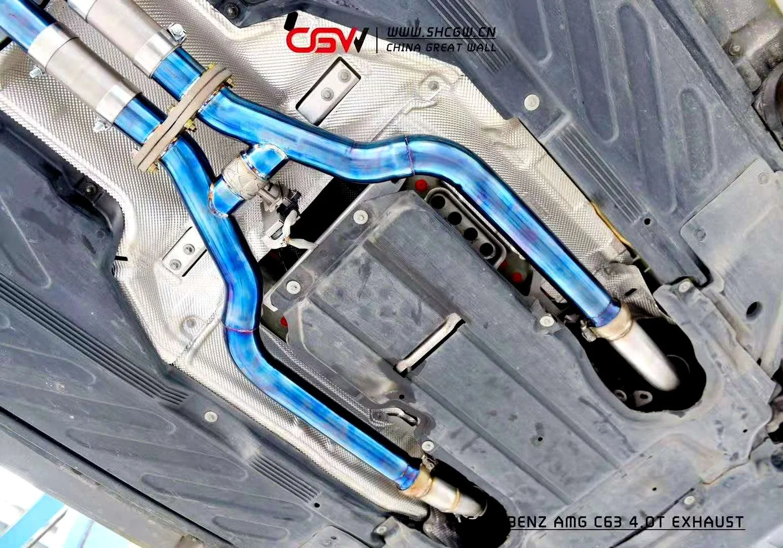Picture 5: Afable Exhaust Muffler Piping System for   W205 C63 C63S 4.0T 3'' Inch 76 mm Pipe
