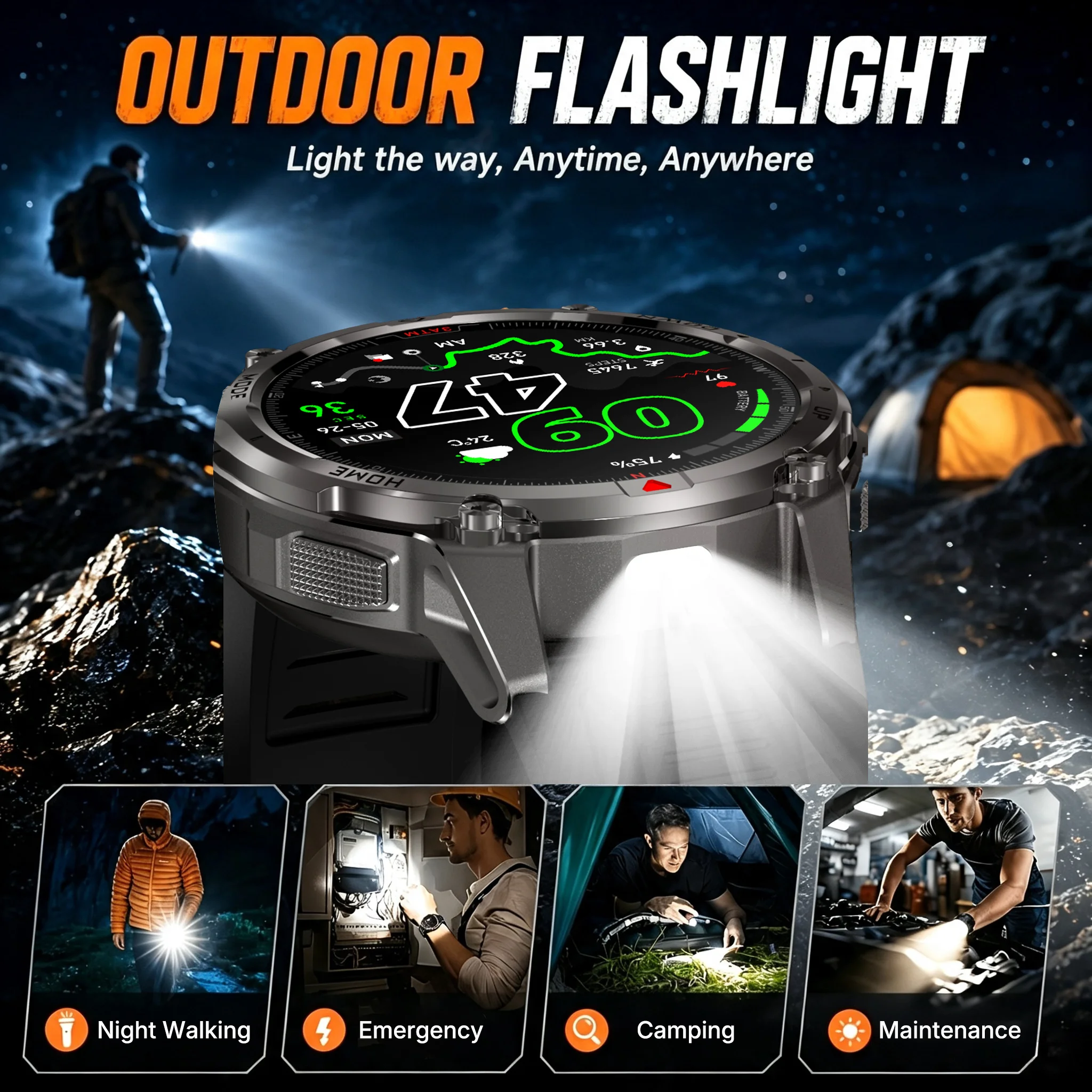 สมาร์ทวอทช์สำหรับผู้ชายรุ่นใหม - Altimeter Compass Watch บทวิจารณ์และราคา