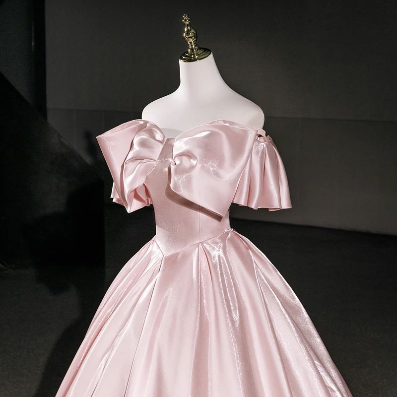 فستان حفلات وردي أنيق 15 فساتين Quinceanera فستان حفلة موسيقية كلاسيكي من الساتان فستان بعمر 15 عامًا لـ Quinceanera مخصص