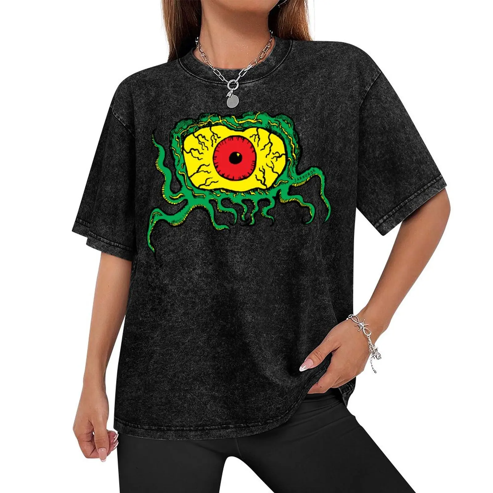 Crawling Eye Monster T-Shirt oversized graphic tee tops T-shirt men