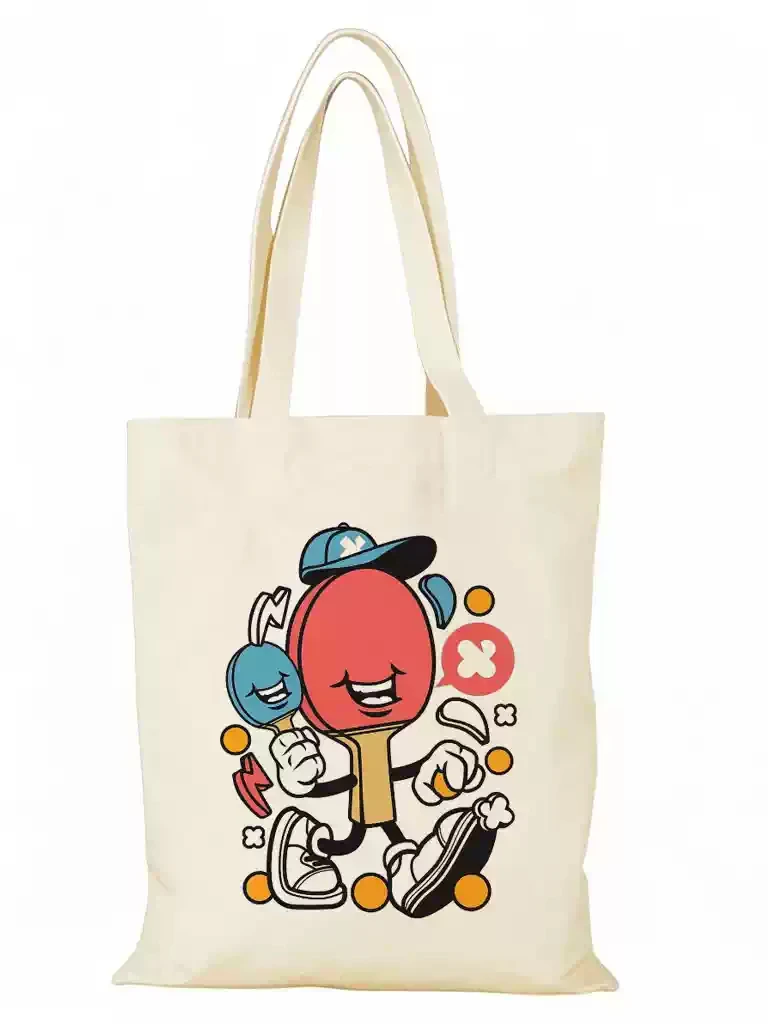 

2026 Table tennis canvas bag, sports canvas bag, large capacity eco-friendly shopping bag, for outdoor use