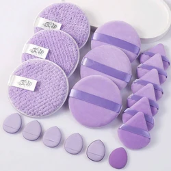 18Pcs Powder Puff Set, Puffs with 9pcs Powder Puff 3pcs Facial Sponge and 6pcs Mini Finger Puff for Face Beauty Makeup Tools