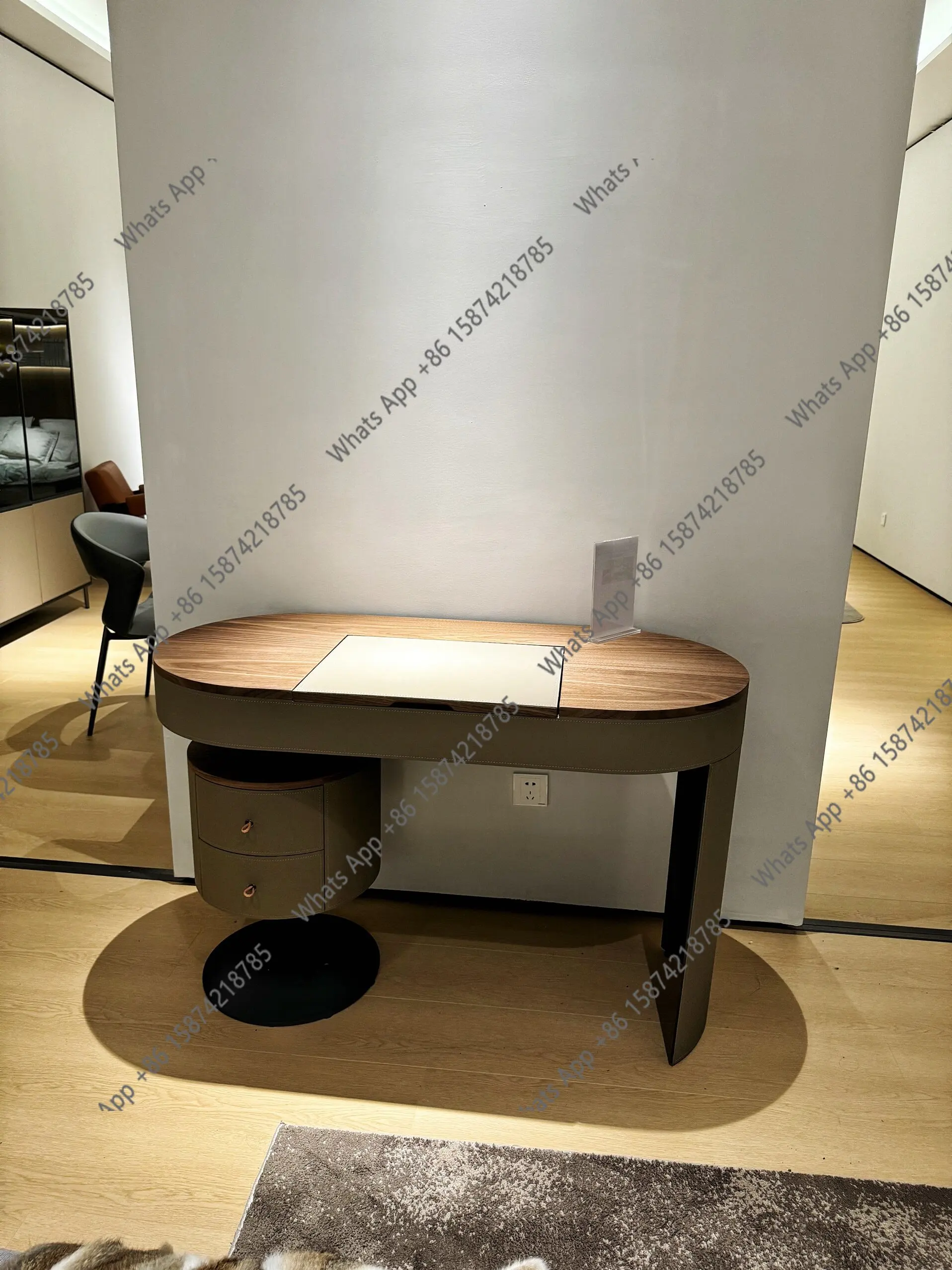 

Simple Dresser Premium Luxury Black Walnut Villa Simple Style Light Luxury Flip Makeup Table