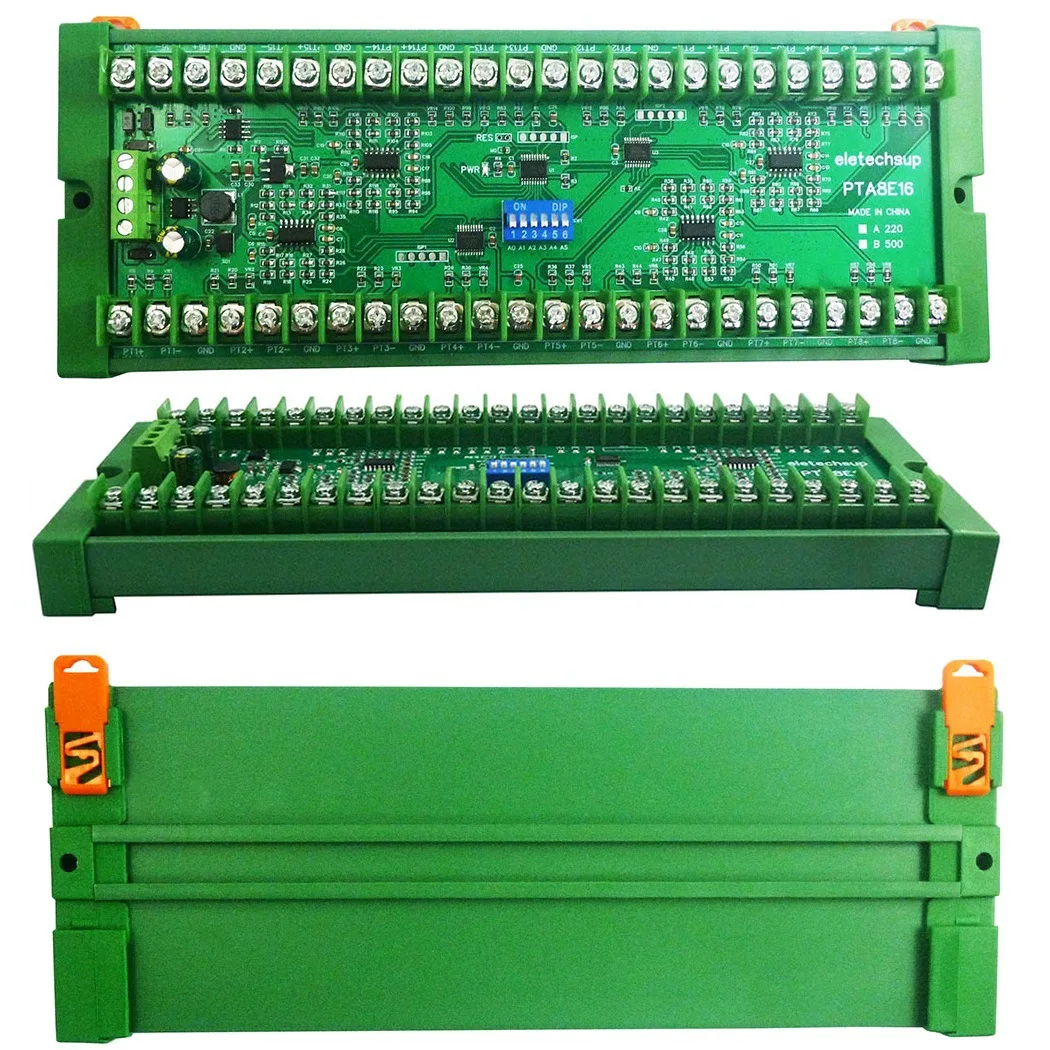 Imagem -04 - Coletor do Sensor da Temperatura Modbus Rtu Aquisição de Alta Temperatura Entrada Análoga Rs485 Pt100 Rtd Pta8e16 Dc12v 24v 16ch