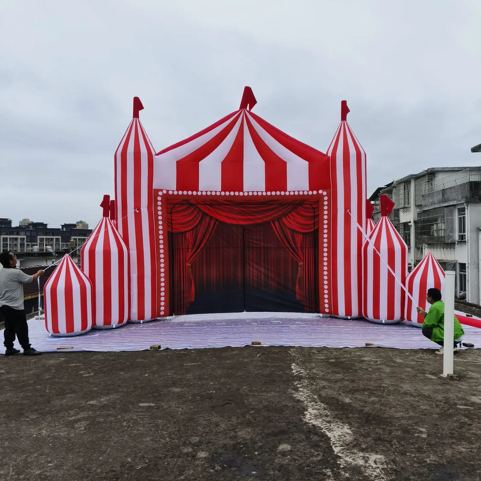 Arco da circo gonfiabile di alta qualità 8mWx5mH per eventi performance/fondo scenico Fabbricazione d'arte aerea Ace