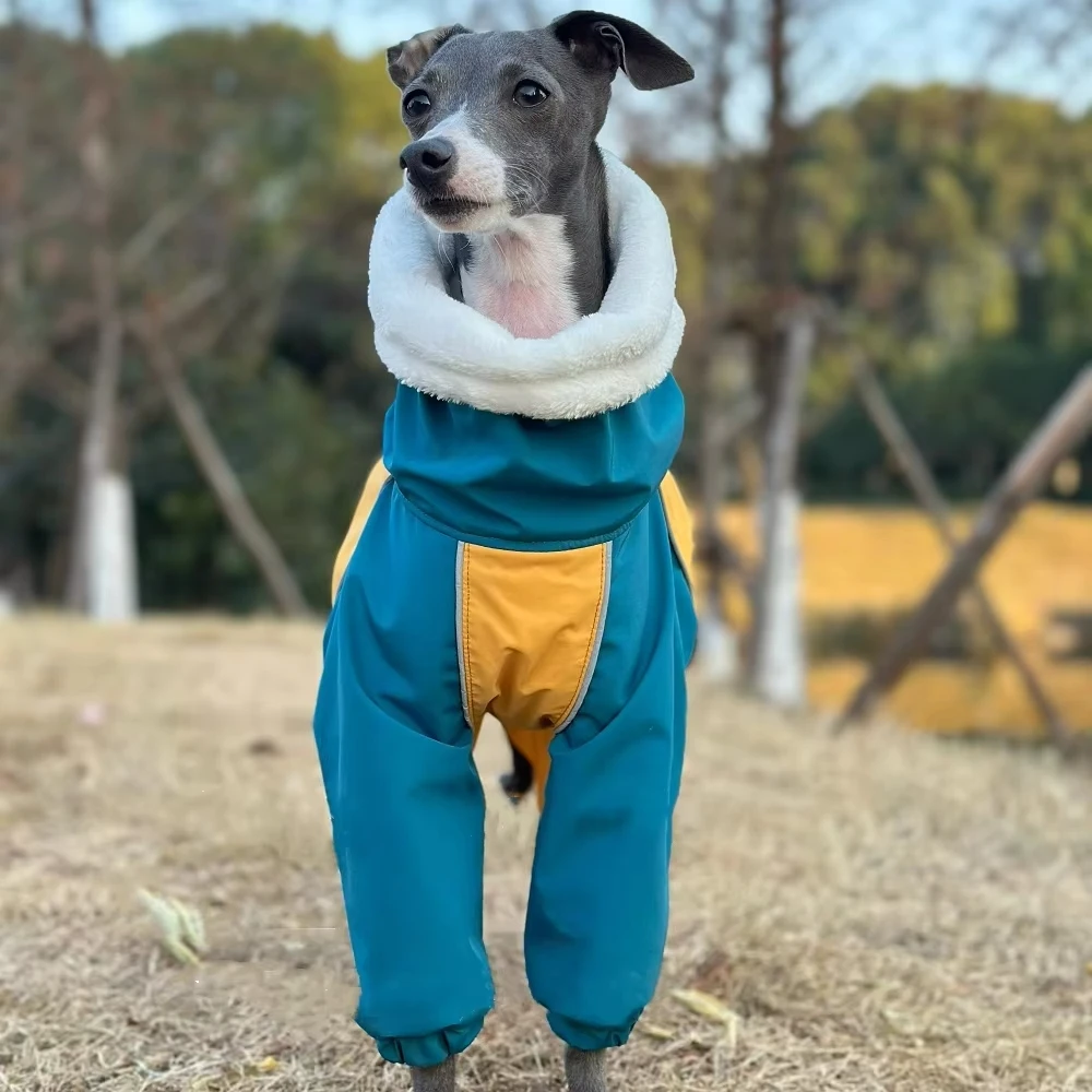 Fashion Italy Greyhound Dog Clothes Warm 4-legged High-Neck Dog Sweatshirt Winter Jacket Coat Soft Loungewear for Bellington