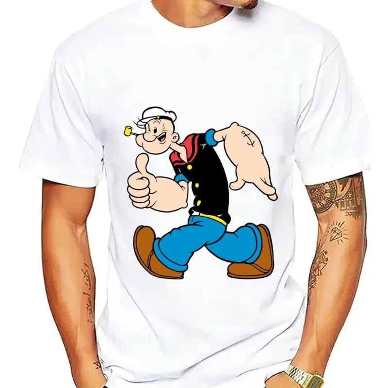 Cartoon P-Popeye Cool T Shirt Women Couple Combination Clothes Short Sleeve Collar Fashion Cotton