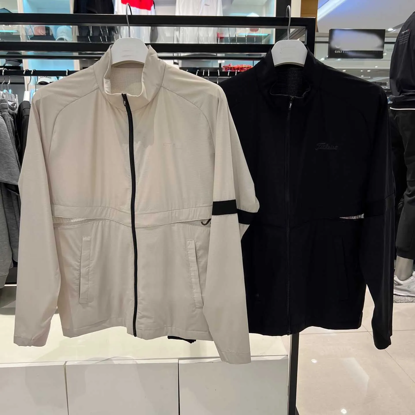 

Men's Golf Clothing 25 Summer Autumn Zipper Stand Up Collar Cool Breathable Long Sleeve Golf Jacket