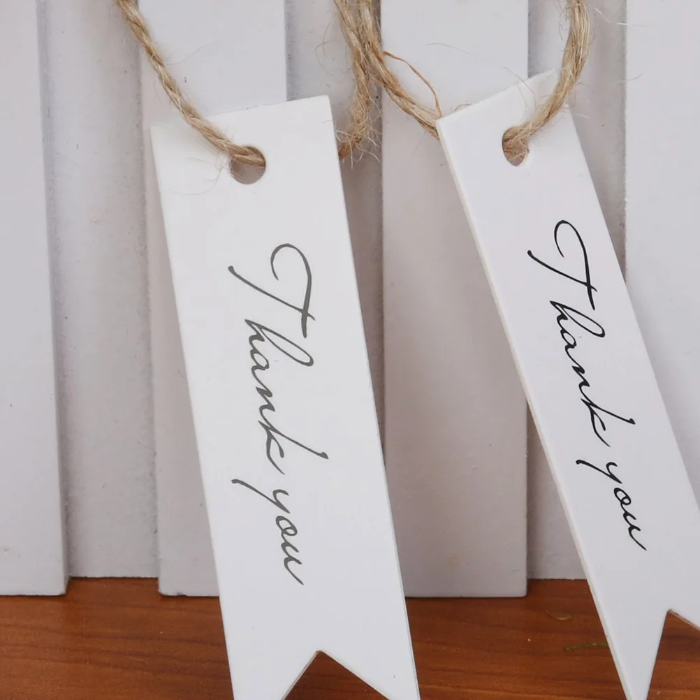 

100pcs Kraft Paper Tags String for Wedding Favors Gift Labels Fish Tail Thank You Cards Anniversary Decorations Printable Bride