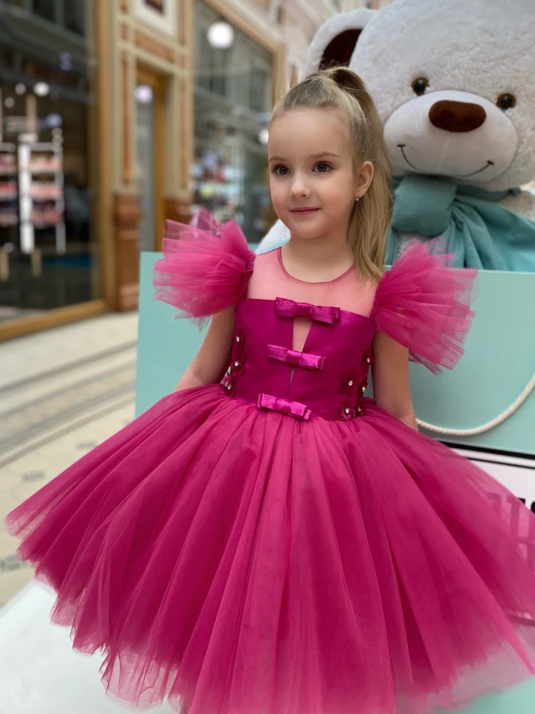 SoDigne A-line Tulle Flower Girl Dress Sleeveless O-neck Sleeveless Flowers Skirt Girls Party Dresses 2025 Kid Gown Customized