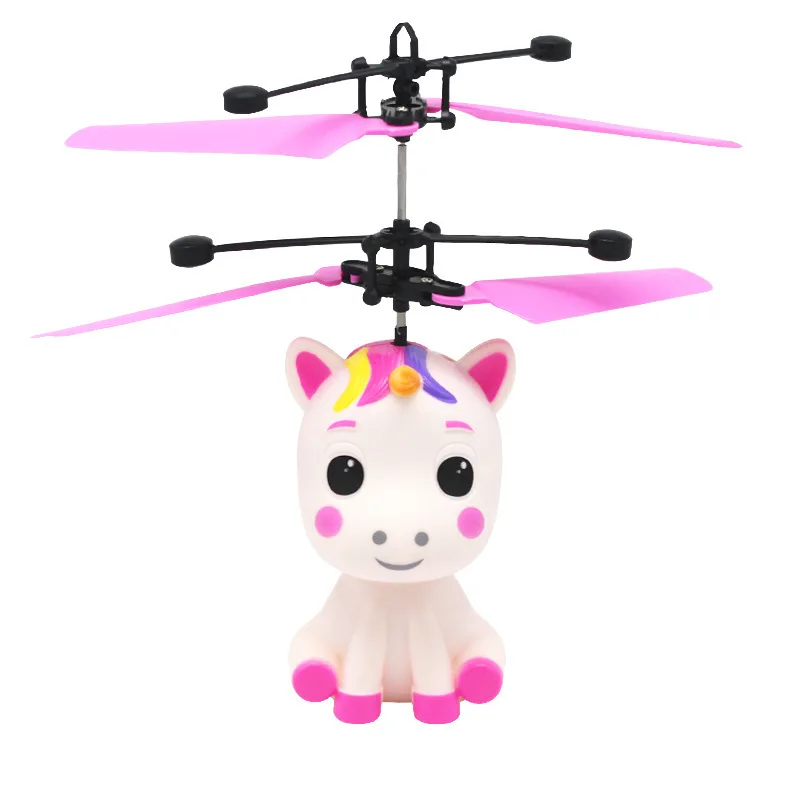 1 Pc Induction Unicorn Helicopter Toy, Suspended Children\'s Induction Aircraft Toy, Rechargeable, Birthday Gift