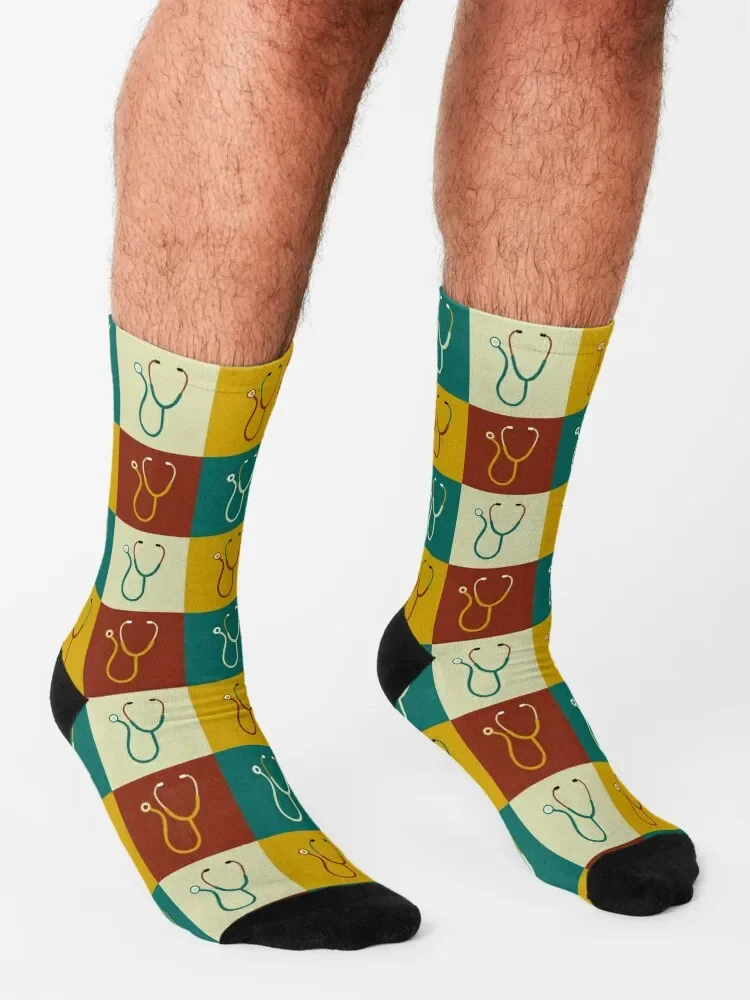 Calcetines de fútbol antideslizantes para hombres y mujeres, diseño de estetoscopio, regalo para médicos, enfermeras, Vets, lujo