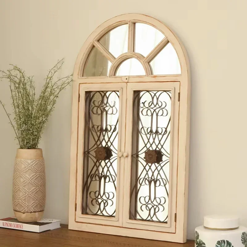 decoración pared Retro francesa alto grado ventana falsa emulacional decoración suave creativa colgante desgastado