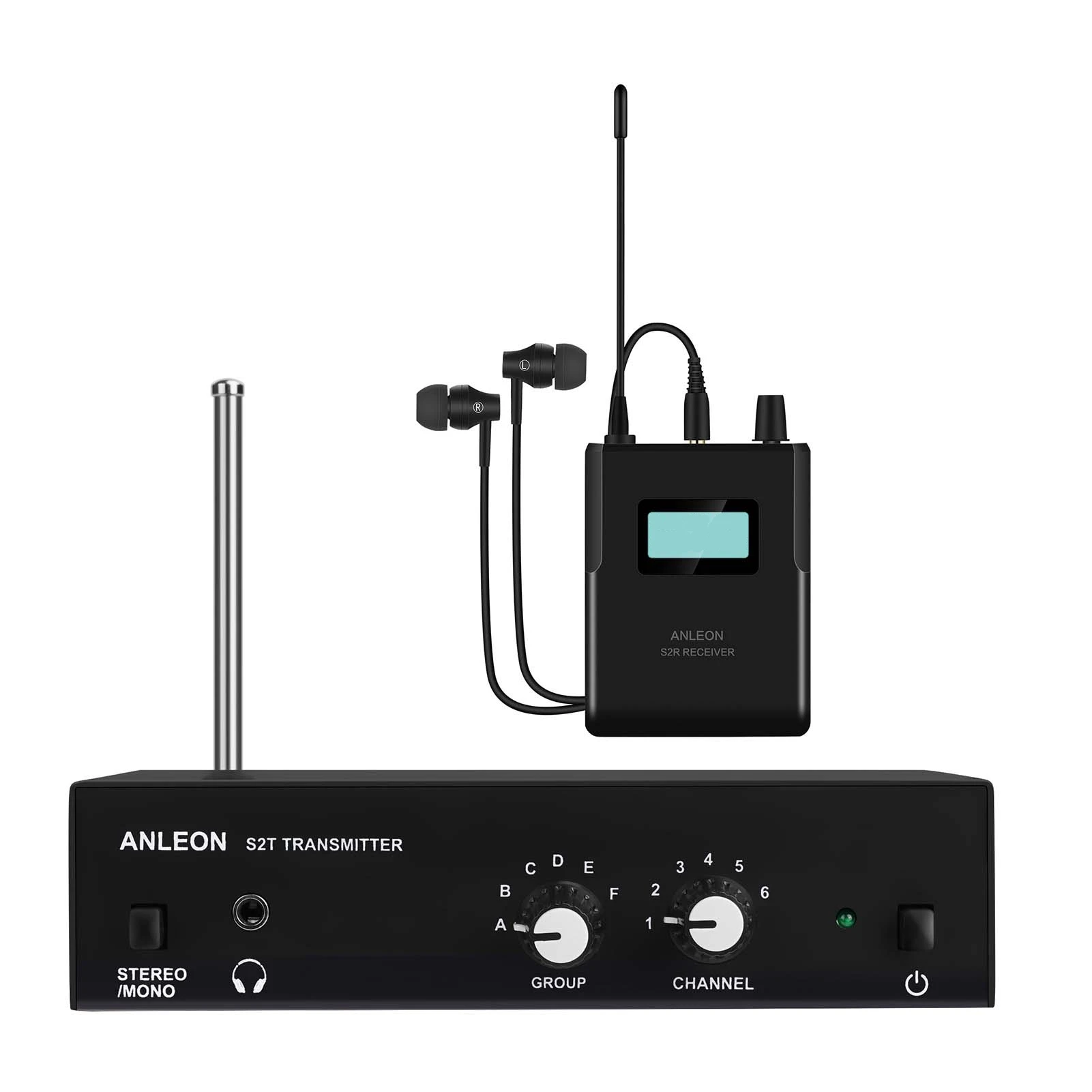 Upgraded ANLEON S2 UHF Stereo Wireless Monitor System 863‑865MHz Wireless Monitor Transmitter Receiver with Earphone 100‑240V