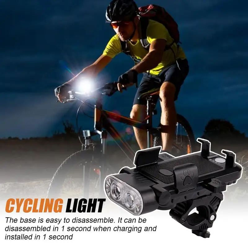 Rechargeable LED Cycle Front Light Super Bright Cycle Headlight Rechargeable LED Front Light Cycle Supplies With Speaker 4 Light