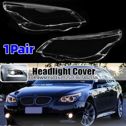 For BMW 5-Series M5 E60 E61 525i 530i 545i 550i 2003-2010 Left+Right Side Front Headlamp Lens Cover Car Headlight Shell