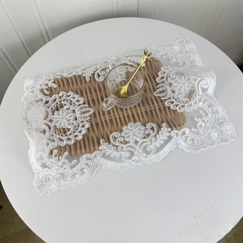 European Lace Cover Cloth Embroidered Rectangular Dust Cover Placemat Home Decoration