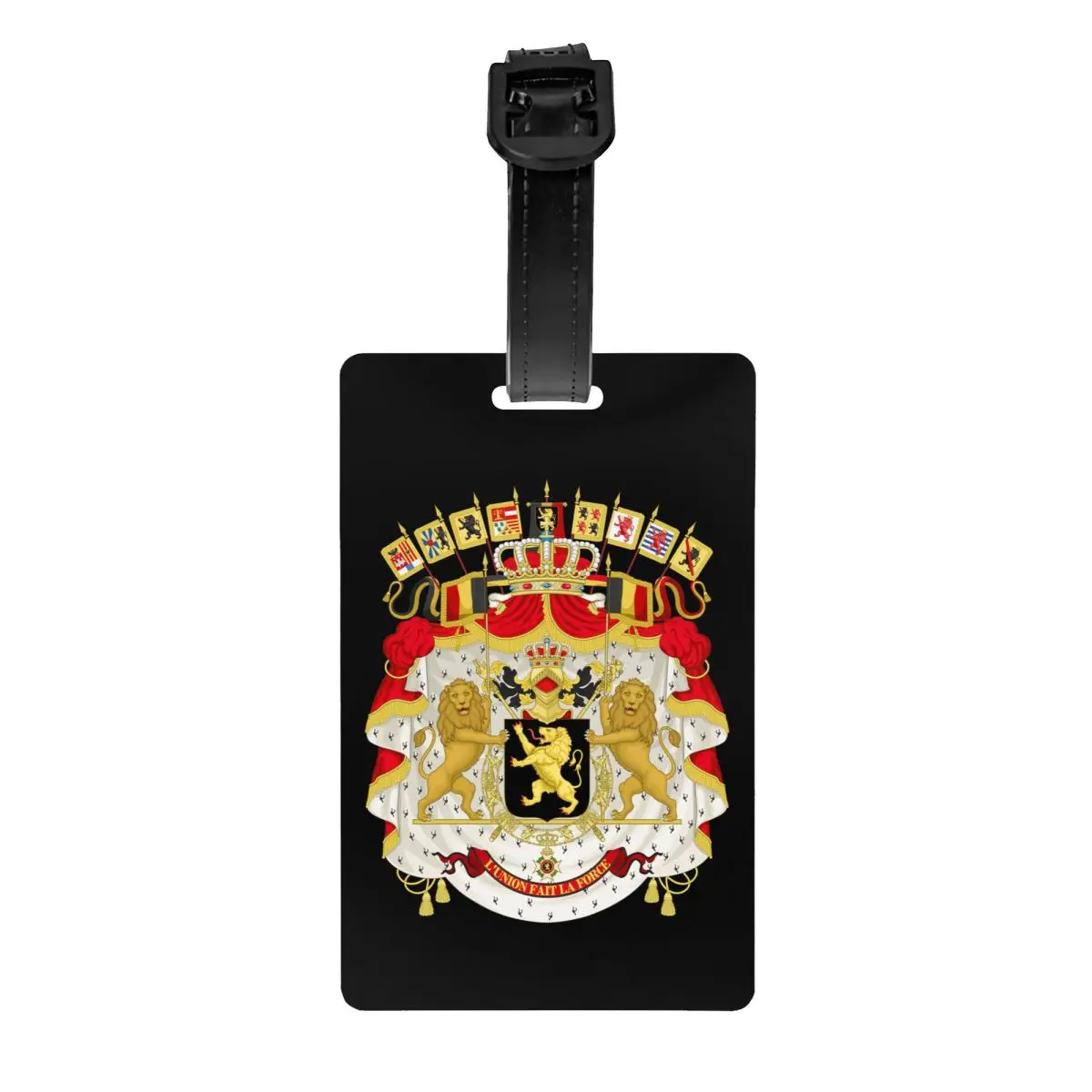 Coat Of Arms Of Belgium Luggage Tag for Suitcases Fashion Belgian Flag Patriotic Baggage Tags Privacy Cover ID Label