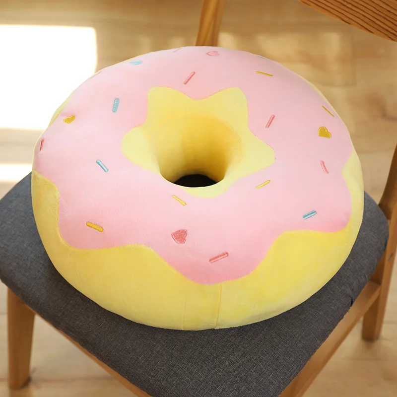 38/58cm New Donut peluche cuscino come vero fantastico anello a forma di cibo peluche morbido cuscino del sedile creativo cuscino per la testa decorazione del pavimento