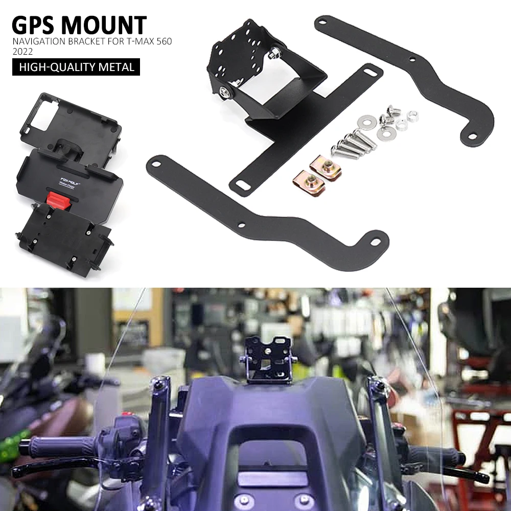 

New Motorcycle Stand Holder Phone Mobile Phone GPS Plate Bracket For Yamaha TMAX560 TMAX T-max 560 T-MAX560 T-MAX 560 2022 2023