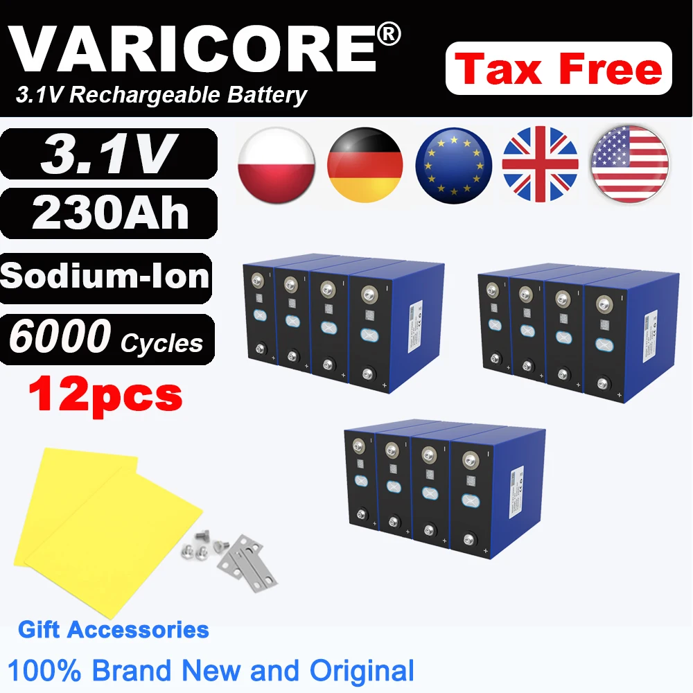 Grade A 3.1V 230Ah Natriumionbatterij 2,9V 20c Bestand tegen lage, hoge temperaturen DIY 12v motorfiets elektrische auto reizen golfkar