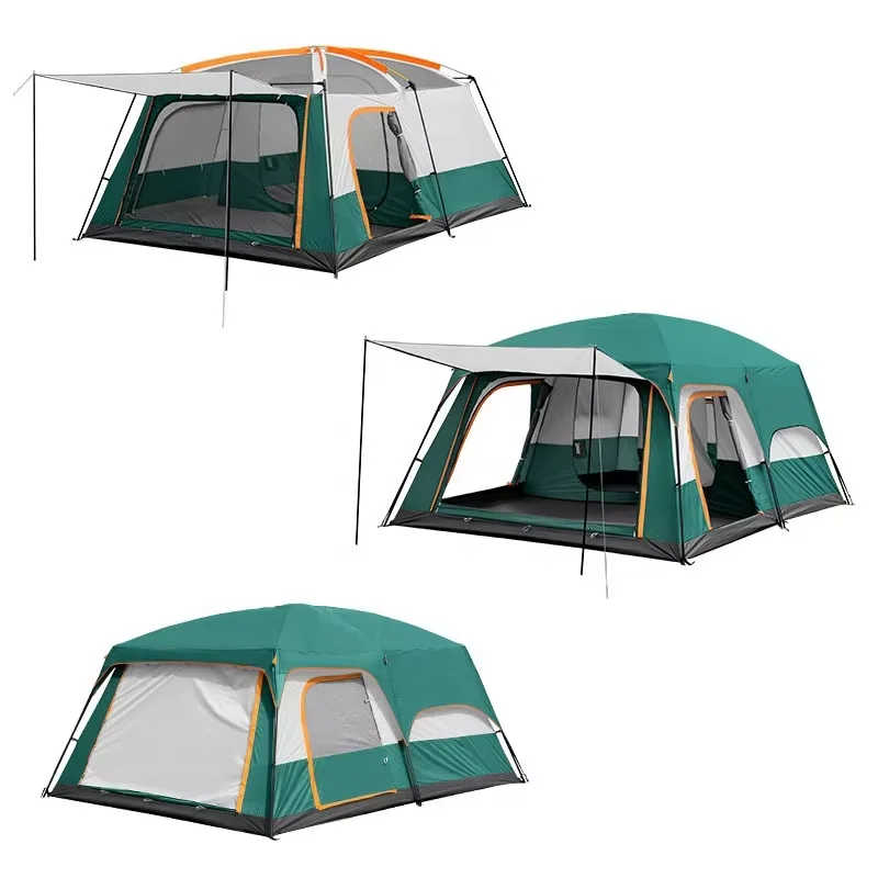 

Large Camping Two Room Extra Large Outdoor Camping Tents Family Waterproof Canvas Mountain Camping Tent for Events