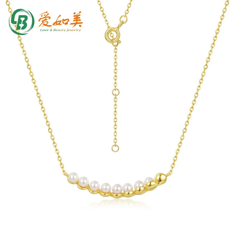 

Pearl Necklace with Versatile Temperament, 18K Gold PT950 Platinum Silver Plated 7-layer Gold Necklace, Women's Collarbone Chain