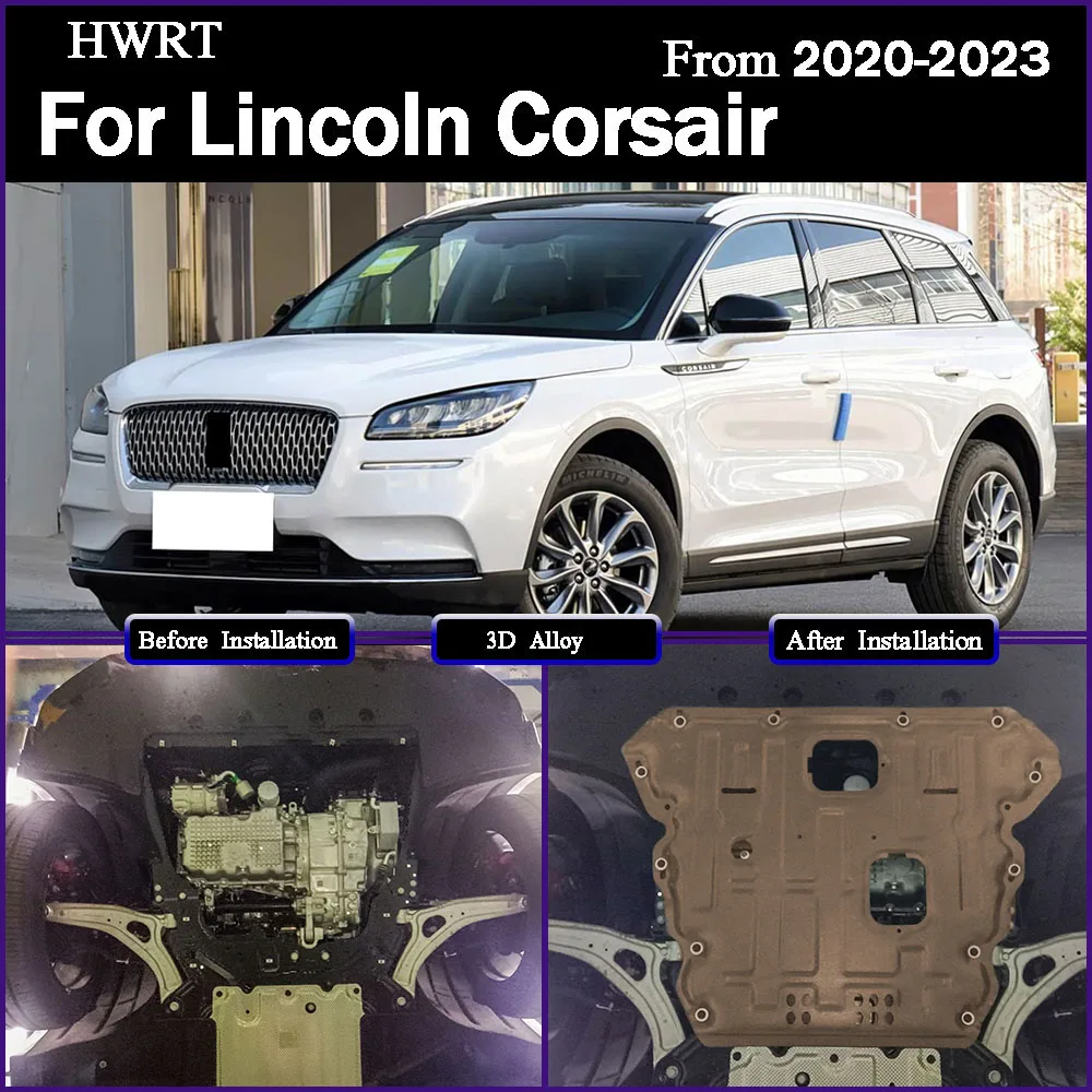 

For Lincoln Corsair 2020-2023 2.0T Under Engine Splash Shield Mud Guard Board Mudguard Black Fender Cover Plate Protect