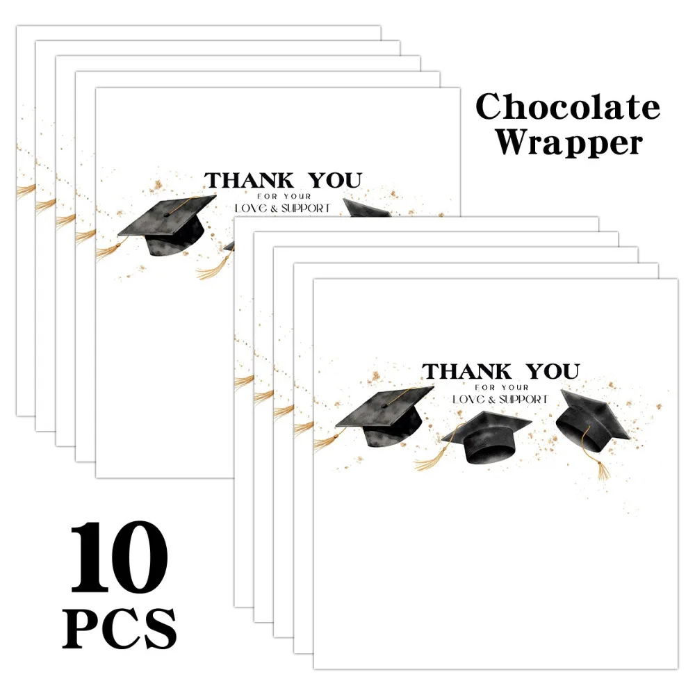 

10Pcs Thank You Graduation Party Candy Decorative Stickers 2026 Graduation Season Ceremony Chocolate Wrapper Sticker Decals