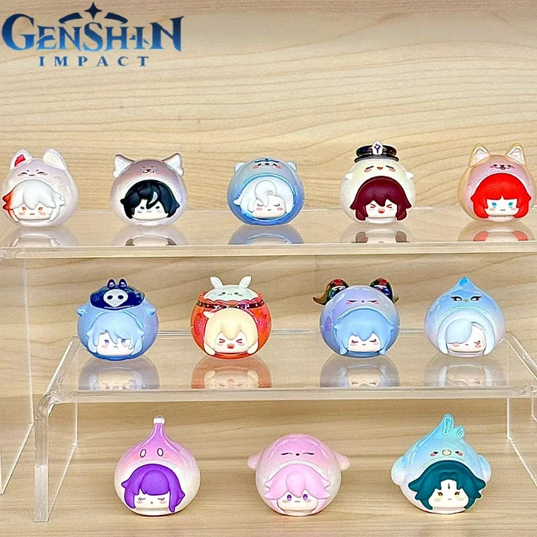 Genshin Impact Blind Box Furina Mini Anime Figure Game Surprise Box Q Version Kamisato Figures Pvc Model Dolls Decor Toys Gifts