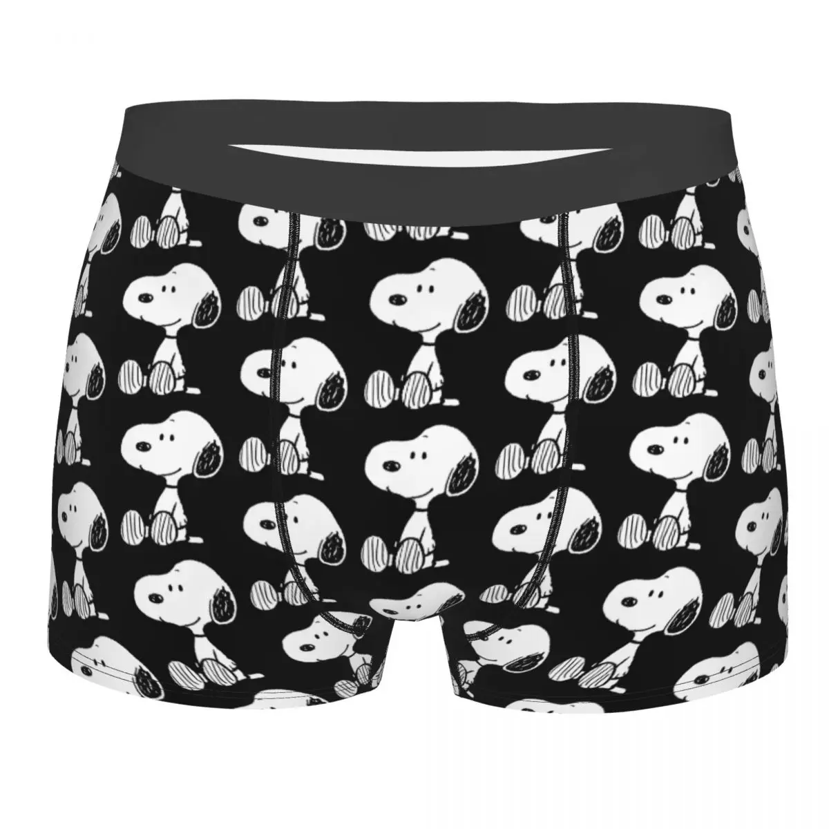 

Мужское длинное нижнее белье Snoopy, забавные шорты-боксеры, мужские трусы со средней талией