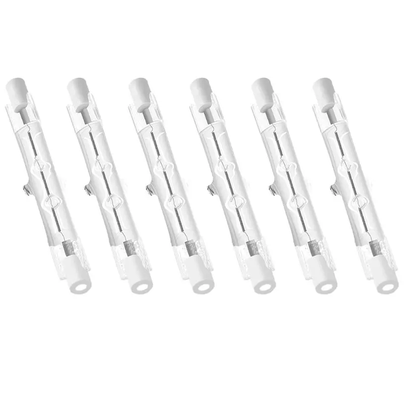 A85M 6Pcs R7S 100W R7S 78Mmhalogen Bulbs Dimmable Halogen Lamp For Work Lights, Security Lights,Floor Lamps