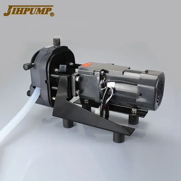 JIHPUMP 10L Large Flow Rate Dosing Peristaltic Pump 220V with Dual Head Variable Speed for Industrial Grade Liquid Filling